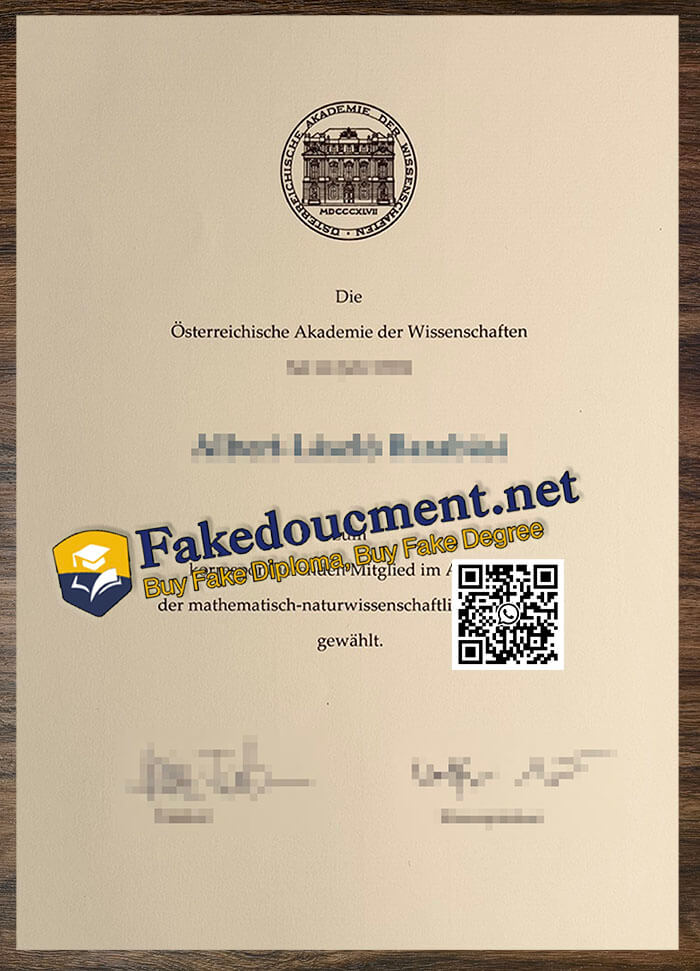 purchase realistic Österreichische Akademie der Wissenschaften diploma