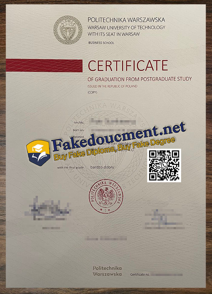 purchase realistic Politechnika Warszawska diploma