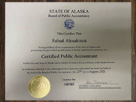 purchase realistic State of Alaska CPA certificate