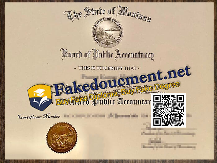purchase realistic State of Montana CPA certificate