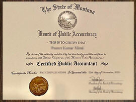 purchase realistic State of Montana CPA certificate