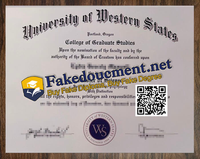purchase realistic University of Western States diploma