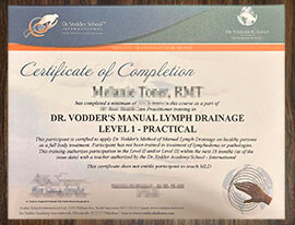 purchase realistic Vodder School International certificate