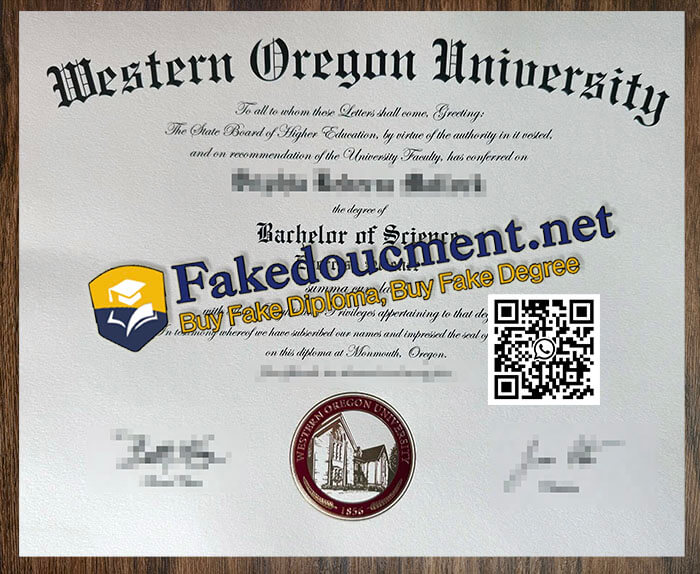 purchase realistic Western Oregon University diploma