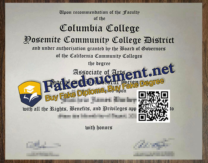 purchase realistic Yosemite Community College District diploma
