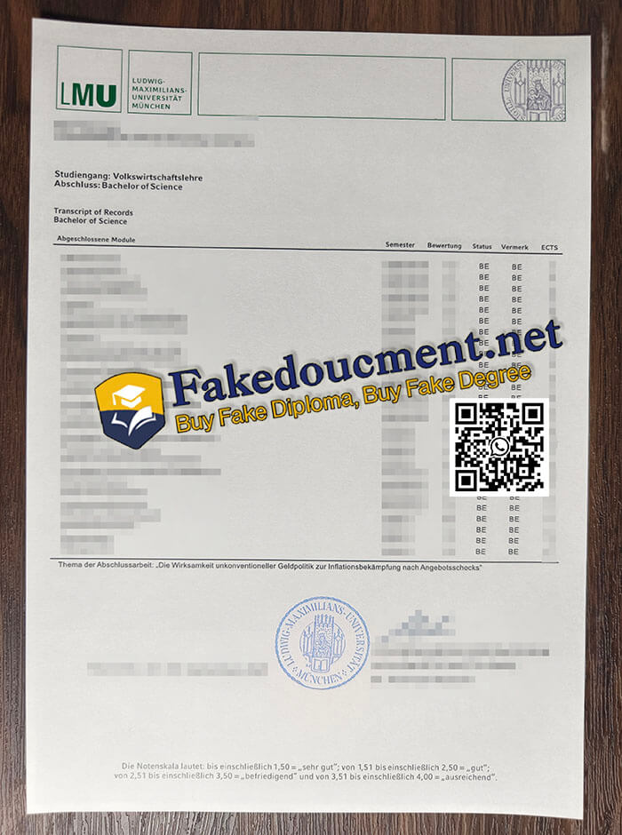 purchase realistic Ludwig Maximilians Universität München Transcript