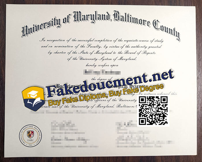 purchase realistic University of Maryland Baltimore County diploma